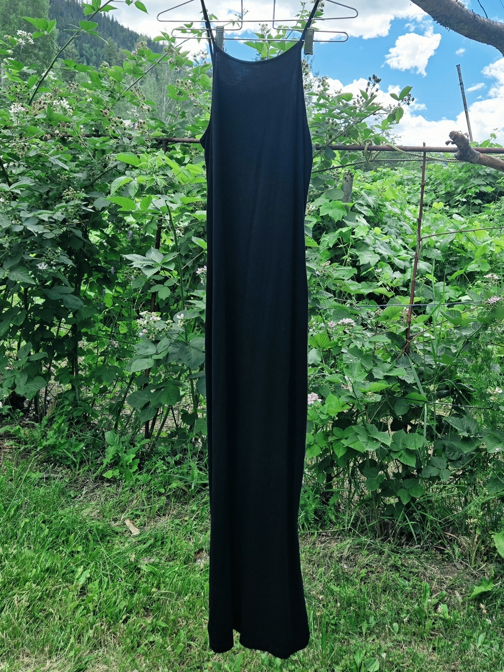 J.o & Co Black High Neck Spaghetti Strap Maxi Dress